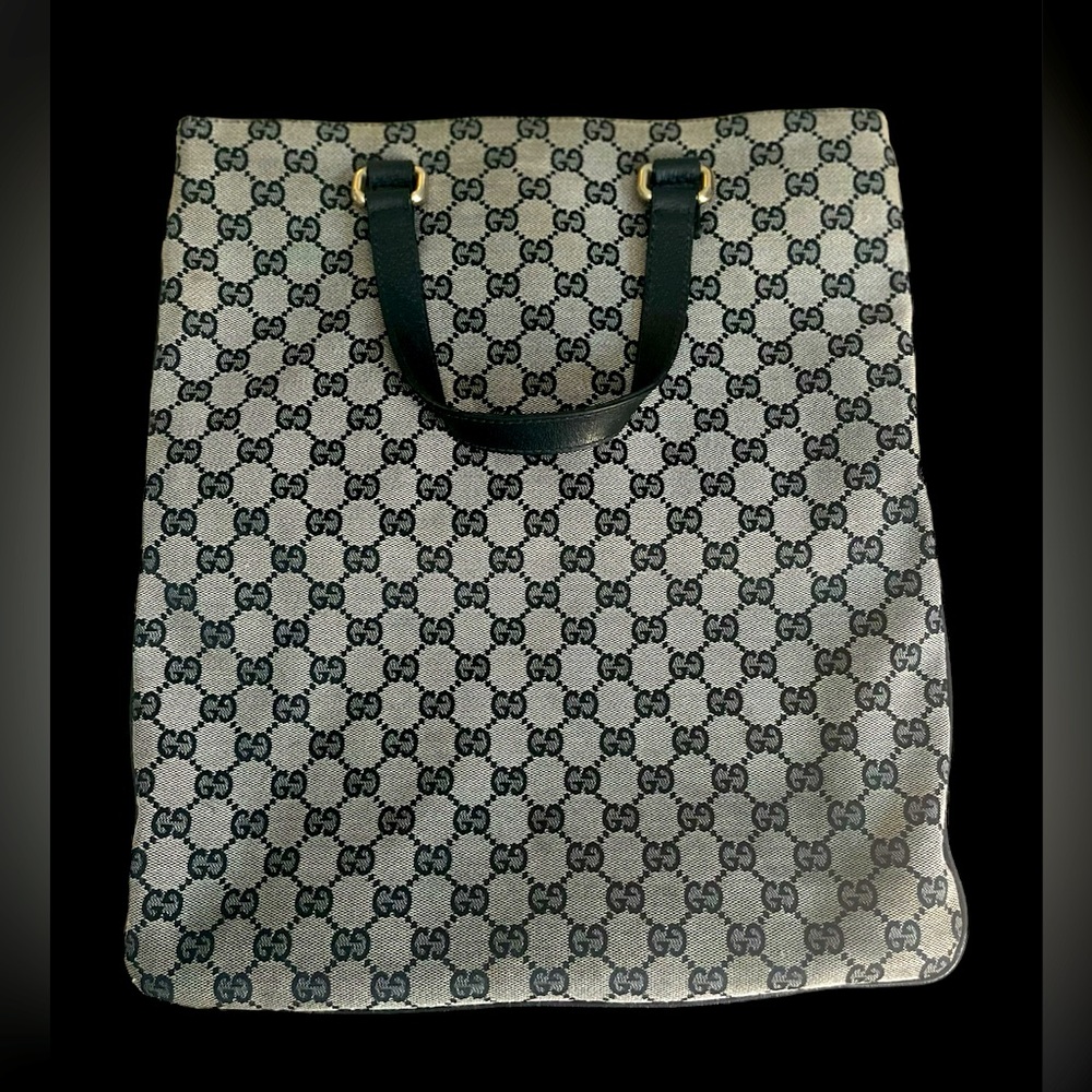 Gucci Black and Gray Tote Bag